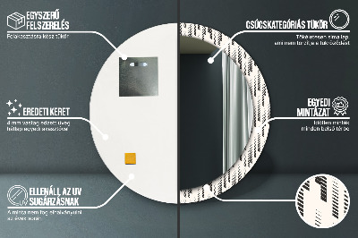 Specchio rotondo stampato Pattern a strisce