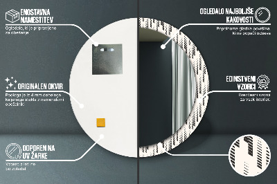 Specchio rotondo stampato Pattern a strisce