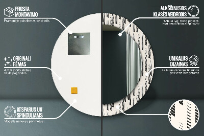 Specchio rotondo stampato Pattern a strisce