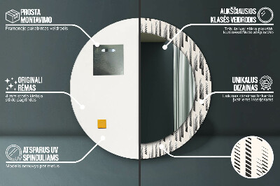 Specchio rotondo stampato Pattern a strisce