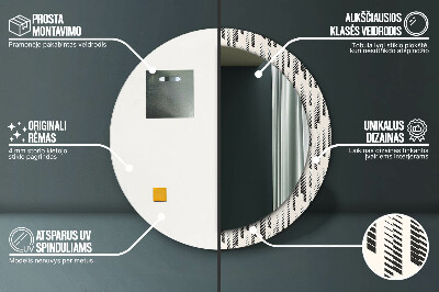 Specchio rotondo stampato Pattern a strisce