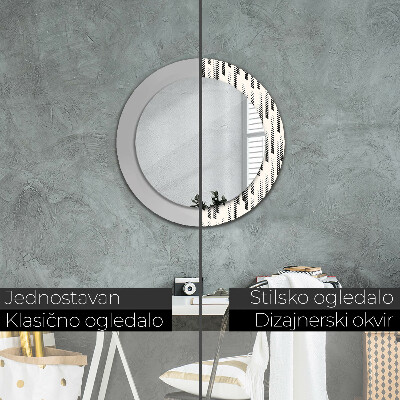 Specchio rotondo stampato Pattern a strisce