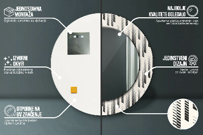 Specchio rotondo stampato Pattern a strisce