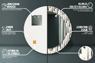 Specchio rotondo stampato Pattern a strisce