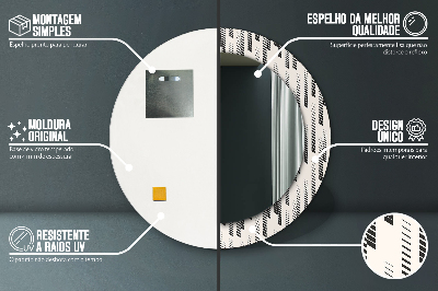 Specchio rotondo stampato Pattern a strisce