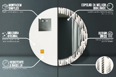 Specchio rotondo stampato Pattern a strisce