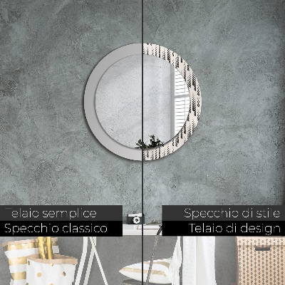 Specchio rotondo stampato Pattern a strisce