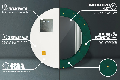 Specchio rotondo stampato Modello di lusso verde