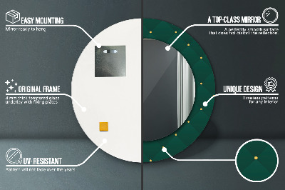 Specchio rotondo stampato Modello di lusso verde