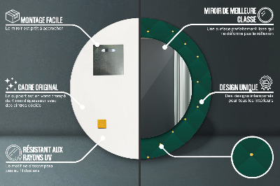 Specchio rotondo stampato Modello di lusso verde