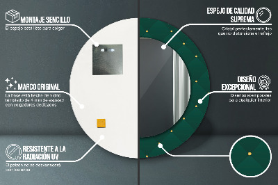 Specchio rotondo stampato Modello di lusso verde