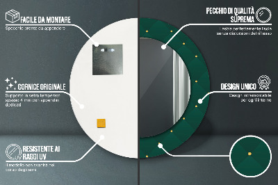 Specchio rotondo stampato Modello di lusso verde