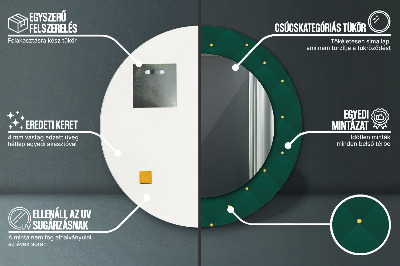 Specchio rotondo stampato Modello di lusso verde