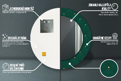 Specchio rotondo stampato Modello di lusso verde