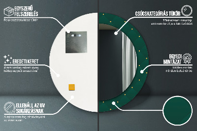 Specchio rotondo stampato Modello di lusso verde