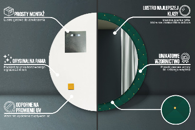 Specchio rotondo stampato Modello di lusso verde