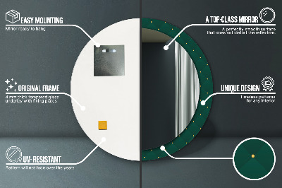 Specchio rotondo stampato Modello di lusso verde