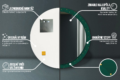 Specchio rotondo stampato Modello di lusso verde