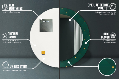 Specchio rotondo stampato Modello di lusso verde