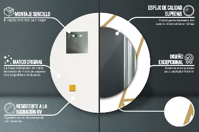 Specchio rotondo stampato Composizione lineare