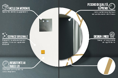 Specchio rotondo stampato Composizione lineare