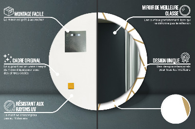 Specchio rotondo stampato Composizione lineare