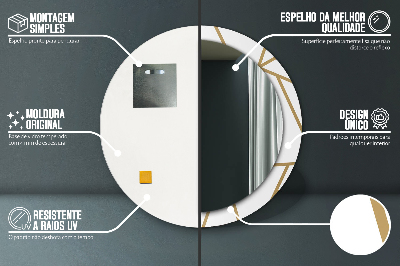 Specchio rotondo stampato Composizione lineare