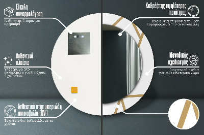 Specchio rotondo stampato Composizione lineare