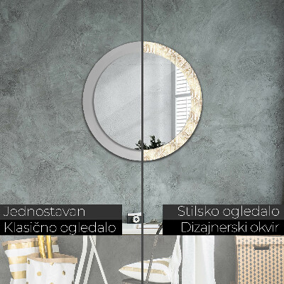 Specchio tondo con decoro Composizione art deco