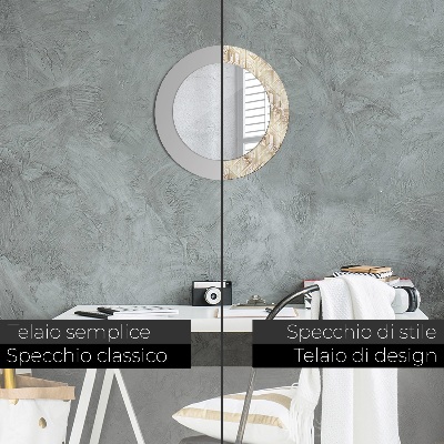 Specchio tondo con decoro Composizione art deco