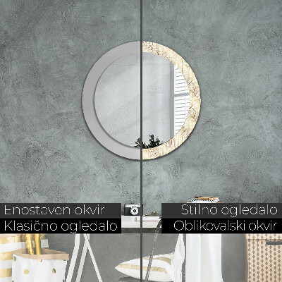 Specchio tondo con decoro Composizione art deco