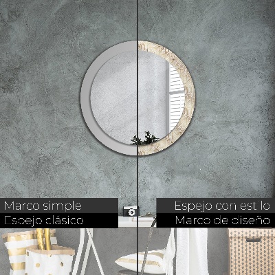 Specchio tondo con decoro Composizione art deco