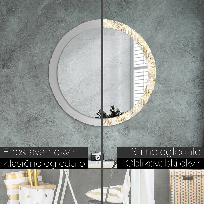 Specchio tondo con decoro Composizione art deco