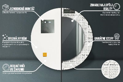 Specchio rotondo cornice con stampa Modello dai giornali