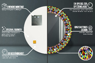 Specchio rotondo stampato Pattern di mandala psichedelica