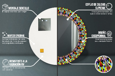 Specchio rotondo stampato Pattern di mandala psichedelica