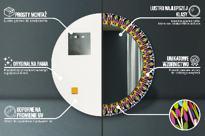 Specchio rotondo stampato Pattern di mandala psichedelica