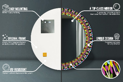 Specchio rotondo stampato Pattern di mandala psichedelica