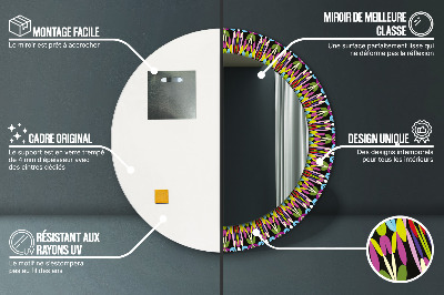 Specchio rotondo stampato Pattern di mandala psichedelica