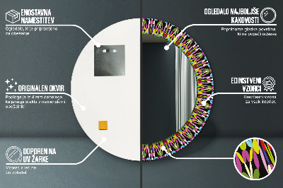 Specchio rotondo stampato Pattern di mandala psichedelica