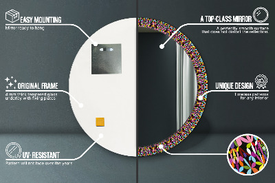 Specchio rotondo stampato Pattern di mandala psichedelica