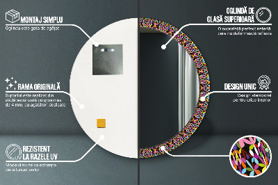 Specchio rotondo stampato Pattern di mandala psichedelica