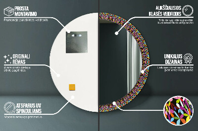 Specchio rotondo stampato Pattern di mandala psichedelica