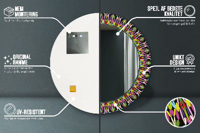 Specchio rotondo stampato Pattern di mandala psichedelica