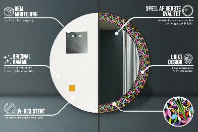 Specchio rotondo stampato Pattern di mandala psichedelica