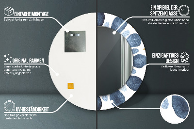 Specchio rotondo stampato Moon mandala