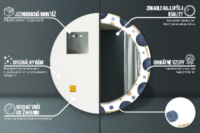 Specchio rotondo stampato Moon mandala