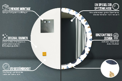 Specchio rotondo stampato Moon mandala
