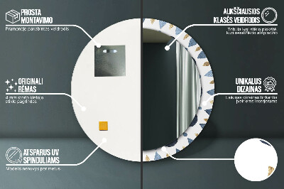 Specchio rotondo stampato Moon mandala