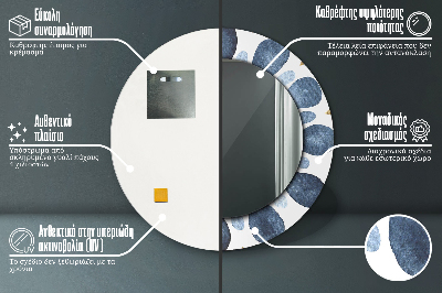 Specchio rotondo stampato Moon mandala